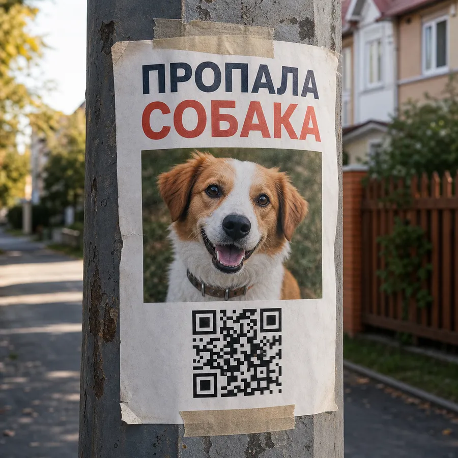Объявление о пропаже